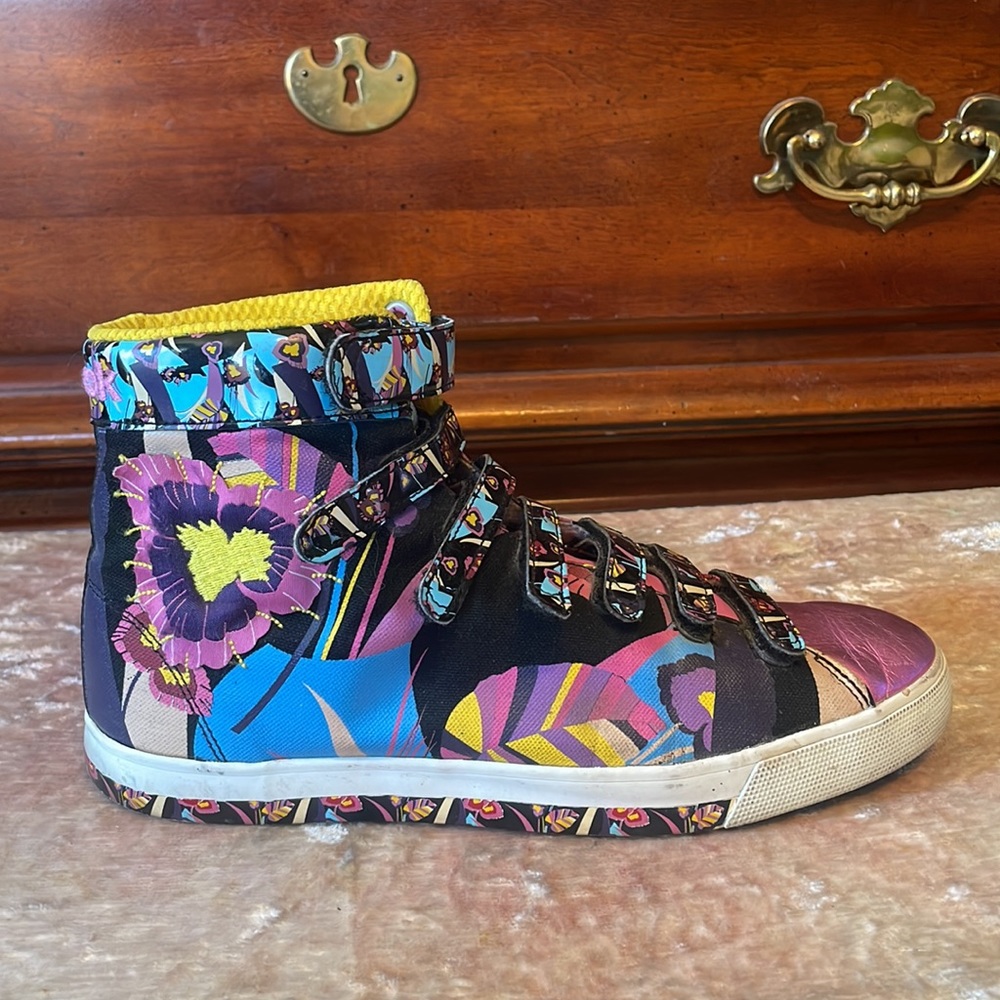 Rolland Barry x REEBOK NPC Mid Multi-Color Floral Silk Screen $200 EUC US Wmn 8